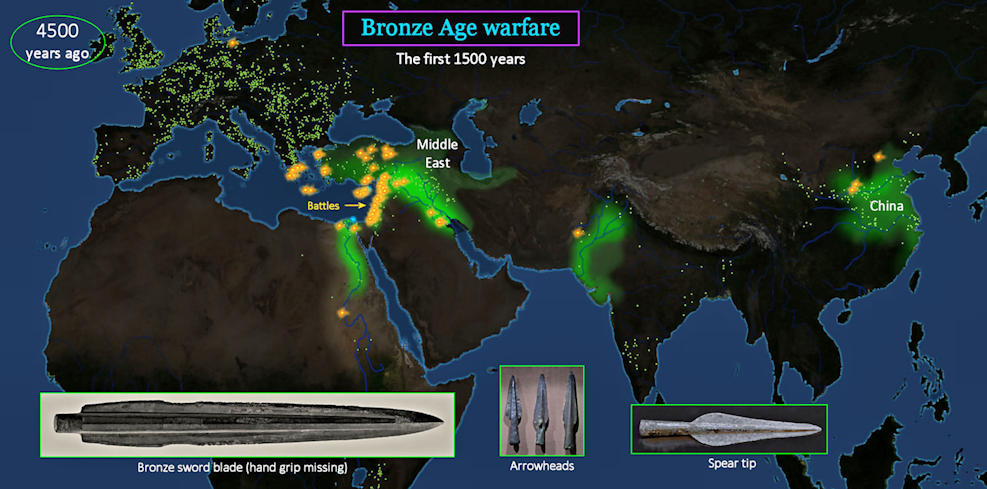 Bronze Age conflict, 2,500 BC map